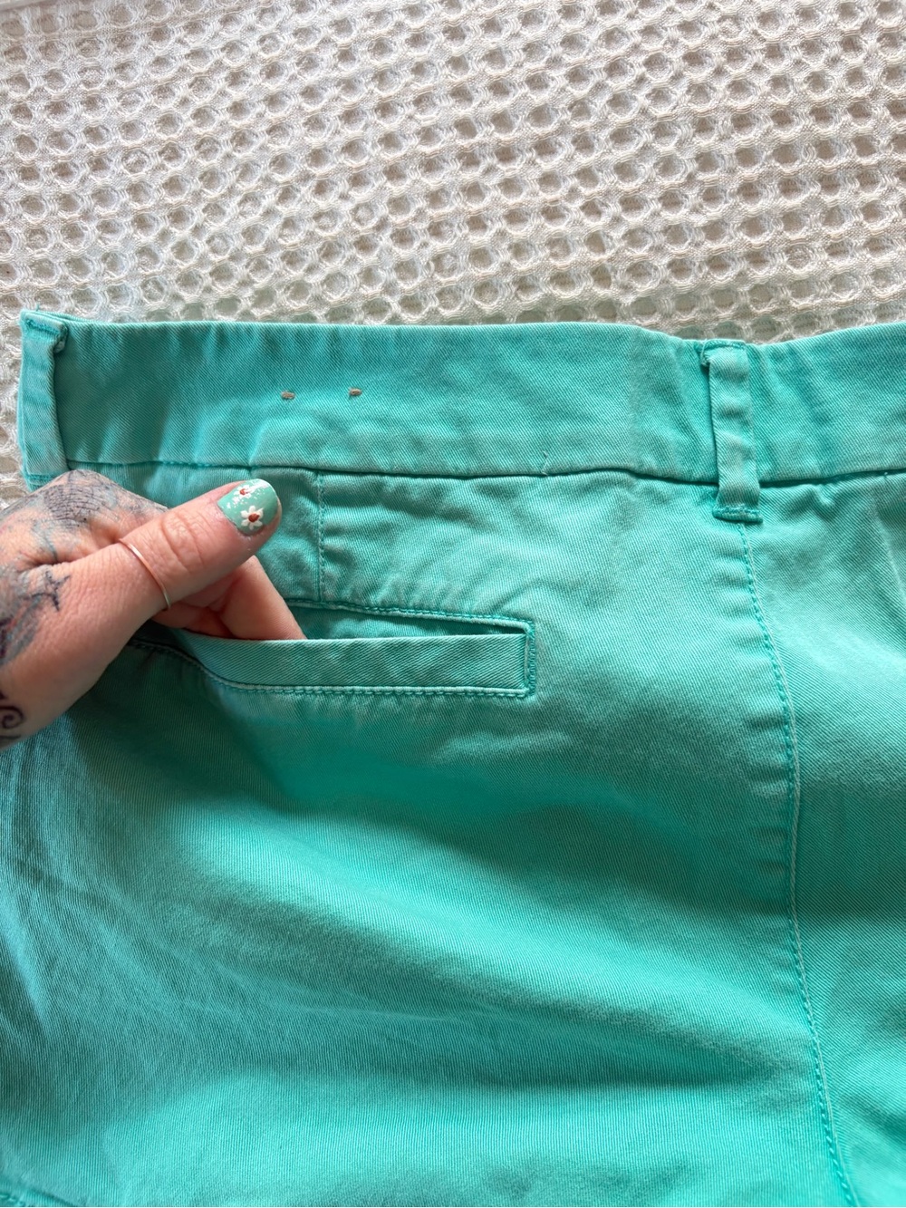 Womens Teal Chino Shorts - Stretch Midi Size 8, 5” inseam - Summer Casual - Picture 8 of 11